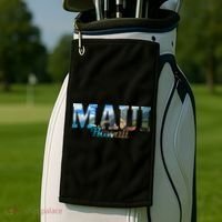 Maui Hawaii Hawaiian Islands Surf Surfing Surfer Gift Golf Towel thumb 2