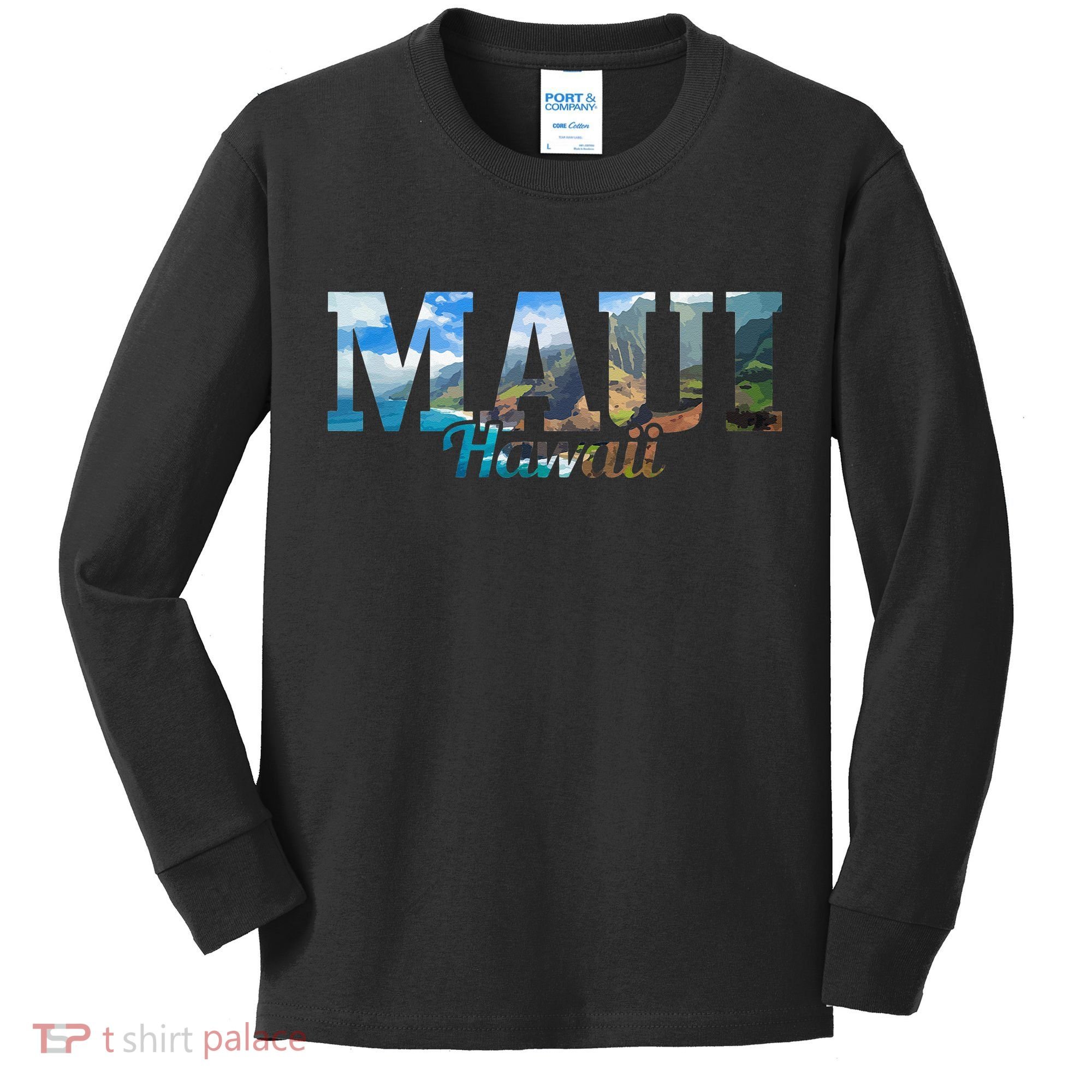 Maui Hawaii Hawaiian Islands Surf Surfing Surfer Gift Kids Long Sleeve Shirt