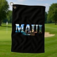 Maui Hawaii Hawaiian Islands Surf Surfing Surfer Gift Golf Towel thumb 1