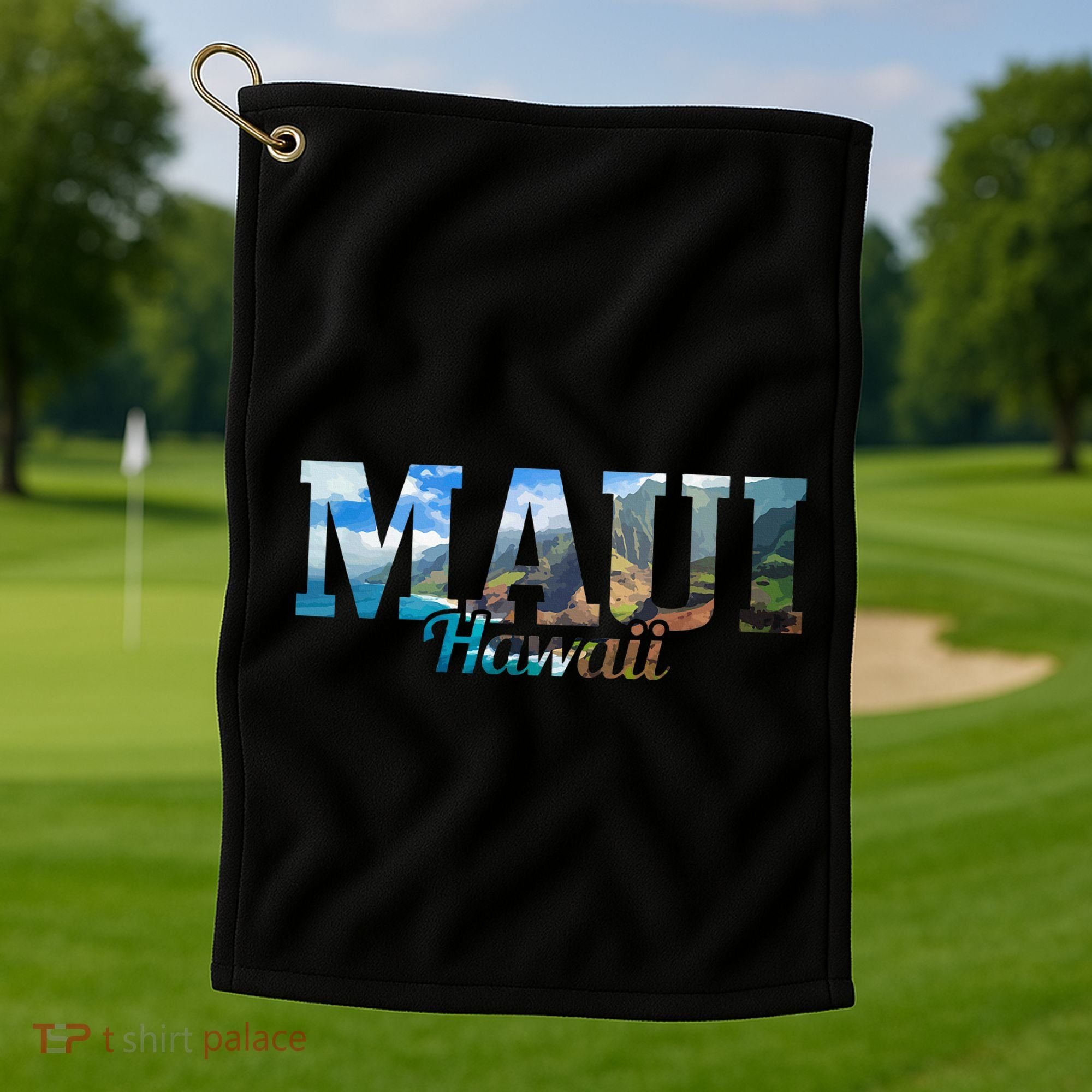 Maui Hawaii Hawaiian Islands Surf Surfing Surfer Gift Golf Towel