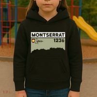 Montserrat Height Hike Monastery Barcelona Spain Hiking Kids Hoodie thumb 3