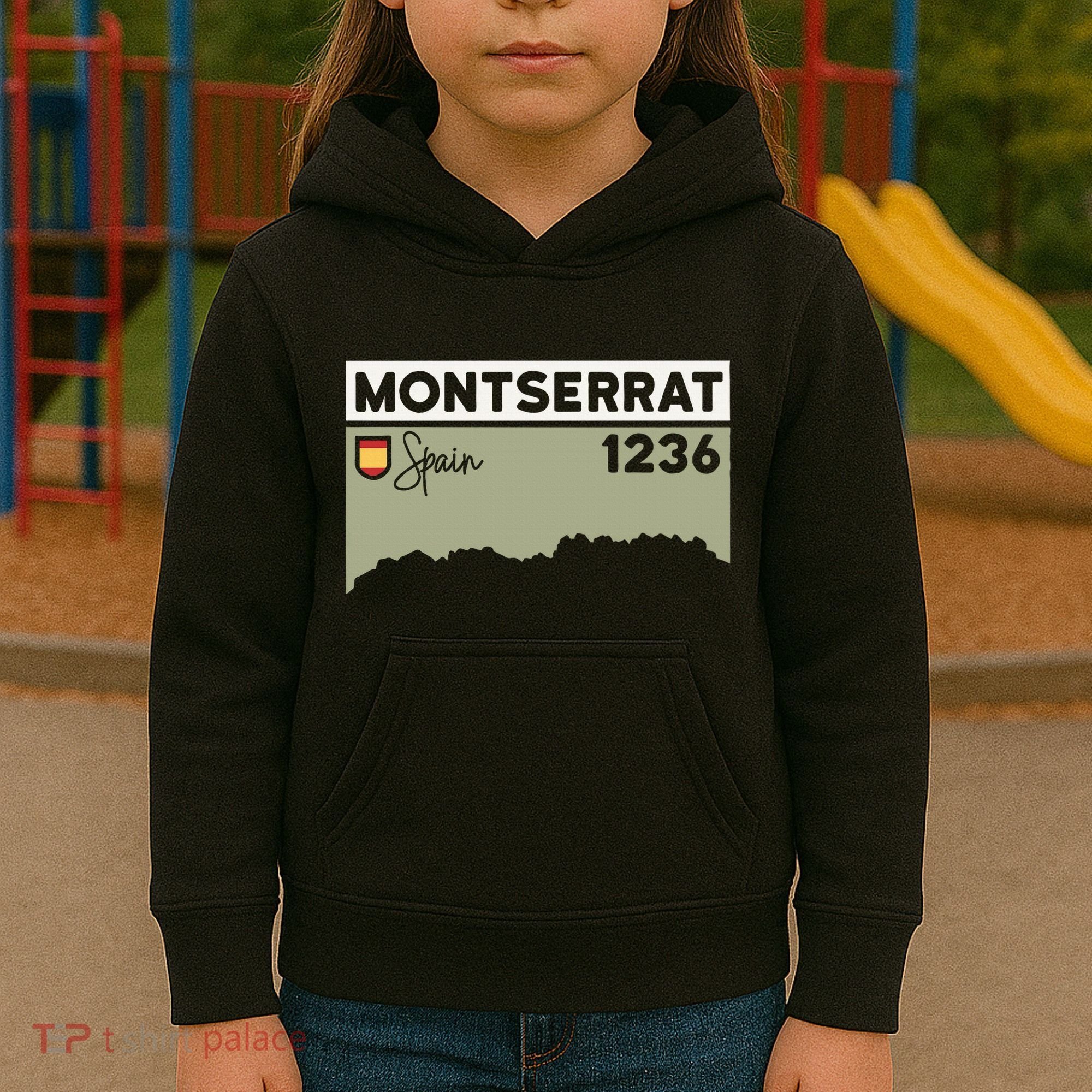 Montserrat Height Hike Monastery Barcelona Spain Hiking Kids Hoodie