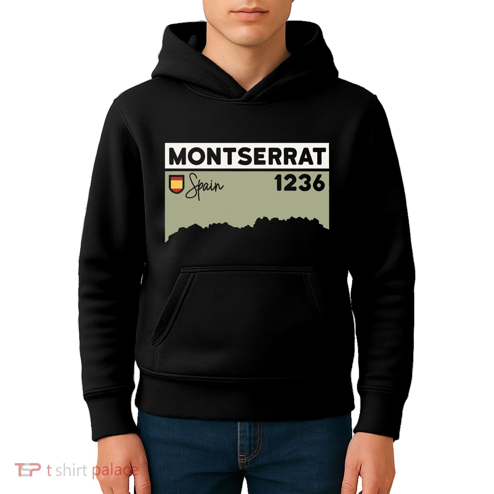 Montserrat Height Hike Monastery Barcelona Spain Hiking Kids Hoodie