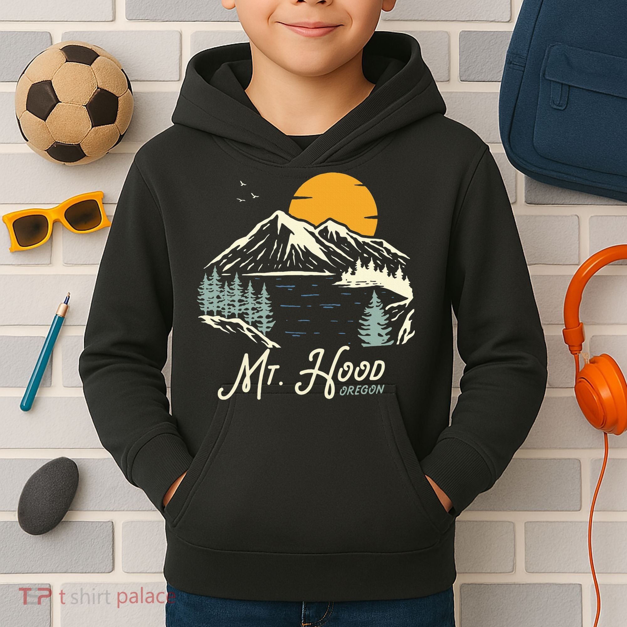 Mount Hood  Hiking & Outdoor Oregon Kids Hoodie