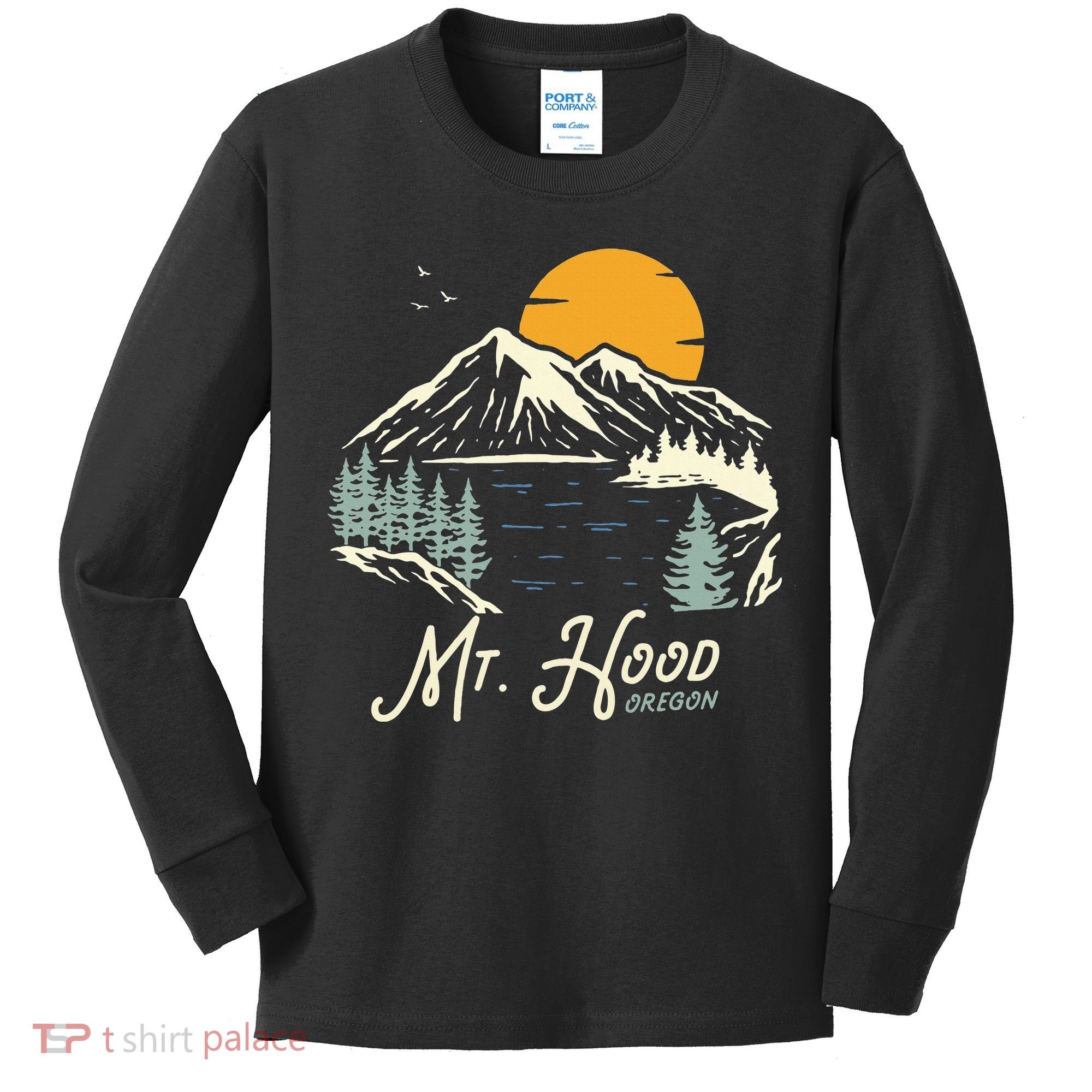 Mount Hood  Hiking & Outdoor Oregon Kids Long Sleeve Shirt