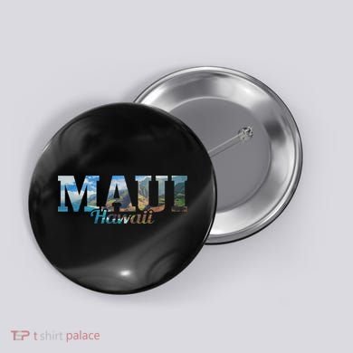 Maui Hawaii Hawaiian Islands Surf Surfer Gift Button