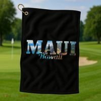 Maui Hawaii Hawaiian Islands Surf Surfer Gift Golf Towel thumb 1