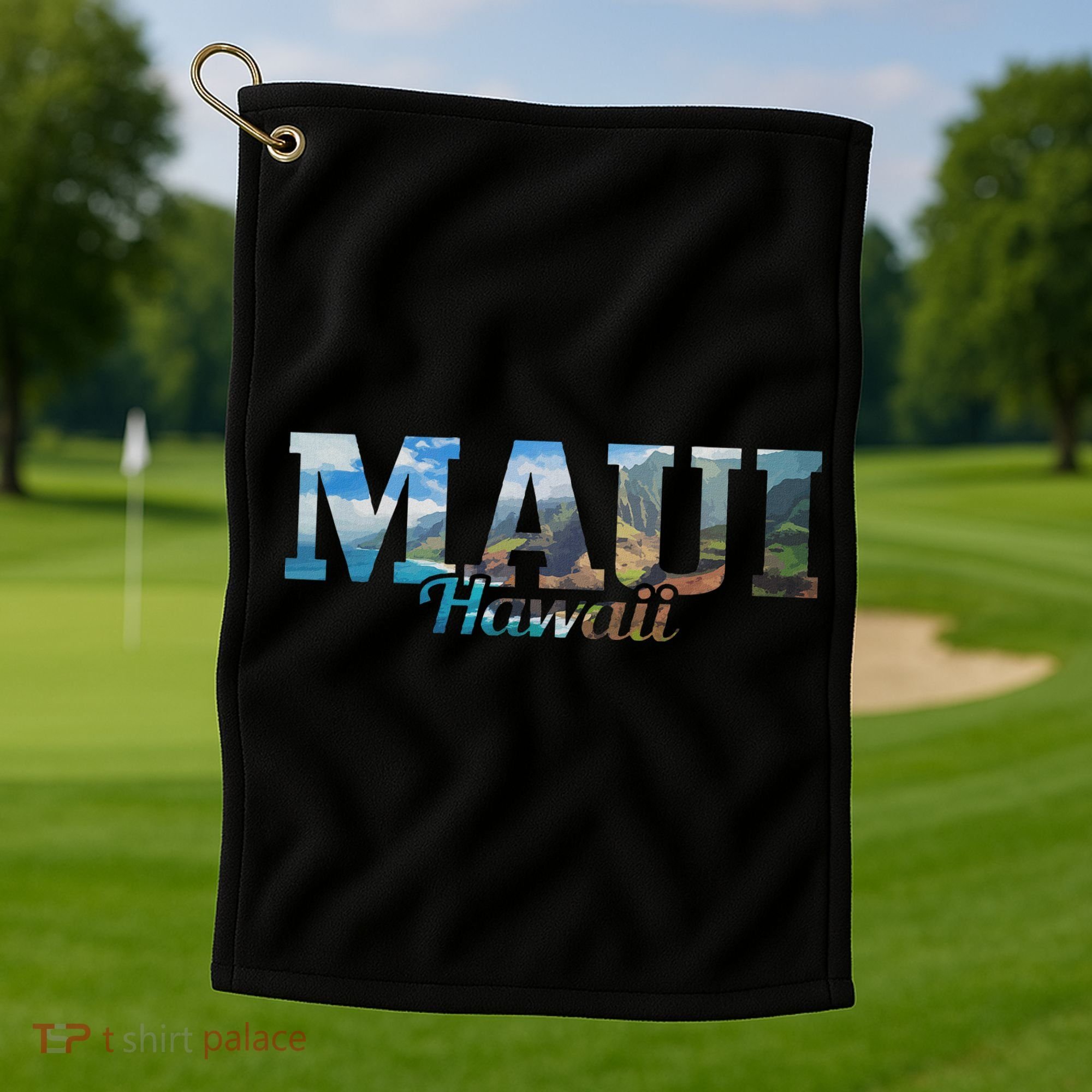 Maui Hawaii Hawaiian Islands Surf Surfer Gift Golf Towel