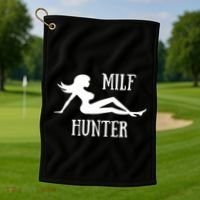 Milf Hunter Hot Moms Funny Gift Golf Towel thumb 1