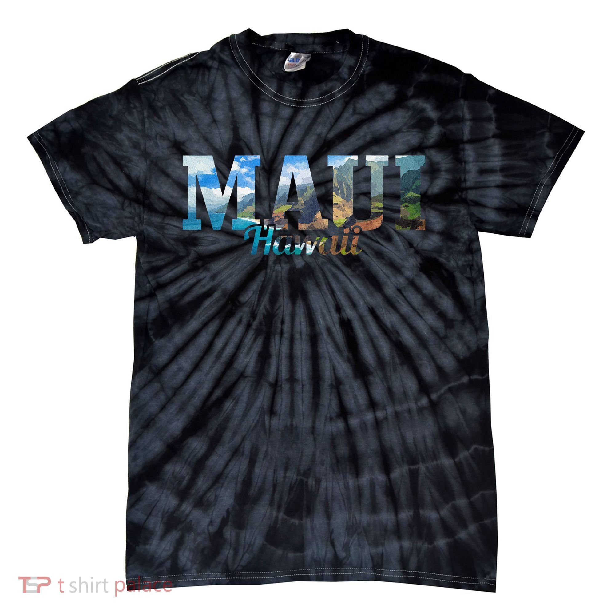 Maui Hawaii Hawaiian Islands Surf Surfing Surfer Gift Tie-Dye T-Shirt
