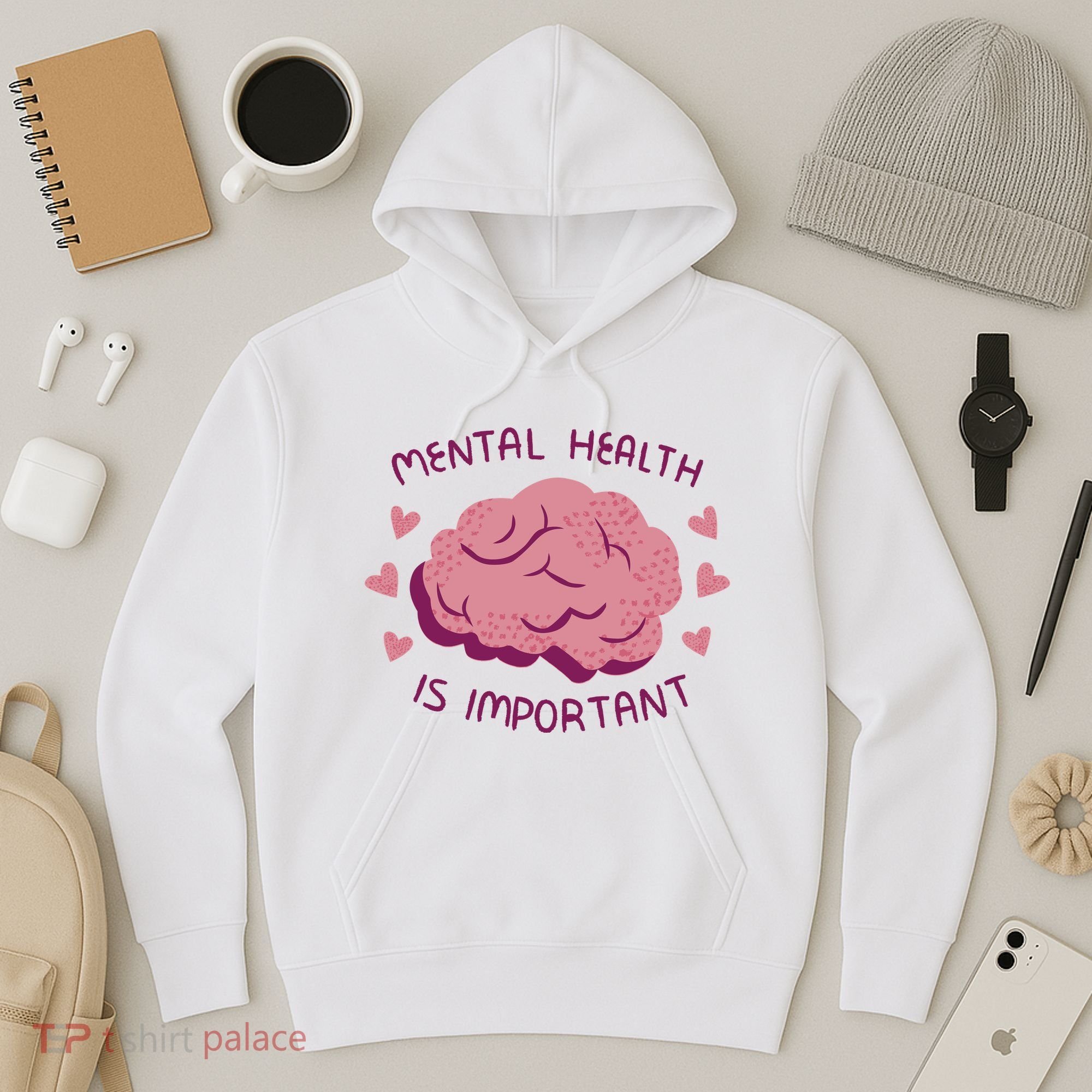 Mental Health Is Important Brain Hoodie