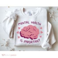 Mental Health Is Important Brain Sweatshirt thumb 2
