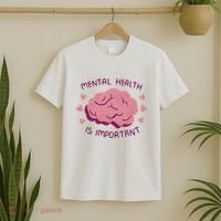 Mental Health Is Important Brain T-Shirt thumb 2