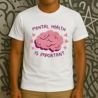 Mental Health Is Important Brain T-Shirt thumb 3