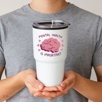Mental Health Is Important Brain Tumbler thumb 2