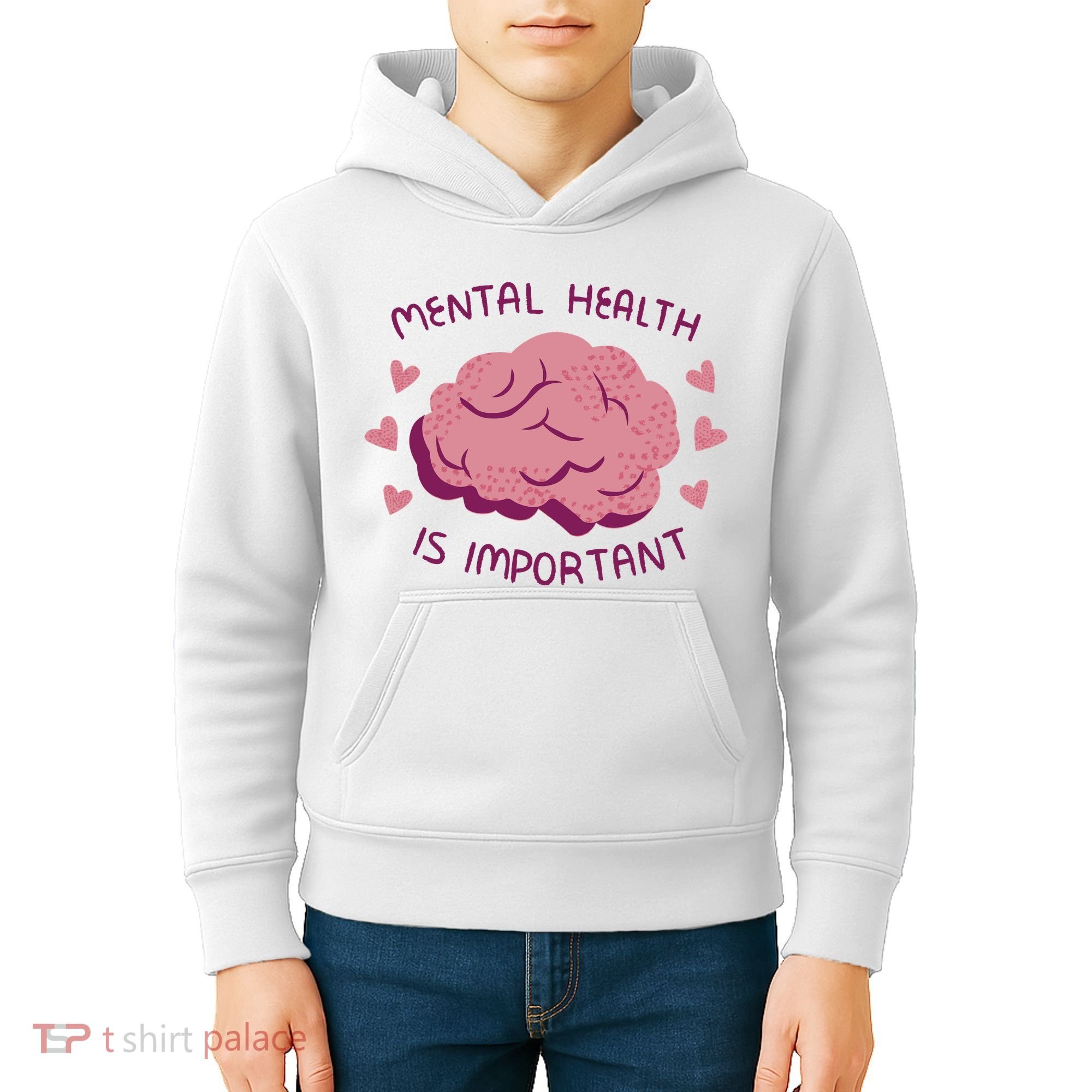 Mental Health Is Important Brain Kids Hoodie