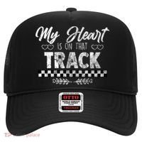 My Heart Is On That Track Drag Racing Race Car Driver Gift Cool Gift Hat thumb 0