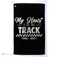 My Heart Is On That Track Drag Racing Race Car Driver Gift Cool Gift Golf Towel thumb 0