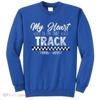 My Heart Is On That Track Drag Racing Race Car Driver Gift Cool Gift Sweatshirt thumb 0