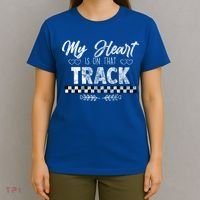 My Heart Is On That Track Drag Racing Race Car Driver Gift Cool Gift T-Shirt thumb 4