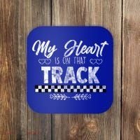 My Heart Is On That Track Drag Racing Race Car Driver Gift Cool Gift Coaster thumb 0