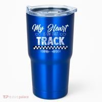 My Heart Is On That Track Drag Racing Race Car Driver Gift Cool Gift Tumbler thumb 0