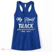 My Heart Is On That Track Drag Racing Race Car Driver Gift Cool Gift Women's Tank Top thumb 0