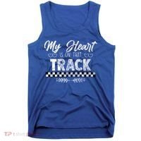 My Heart Is On That Track Drag Racing Race Car Driver Gift Cool Gift Tank Top thumb 0