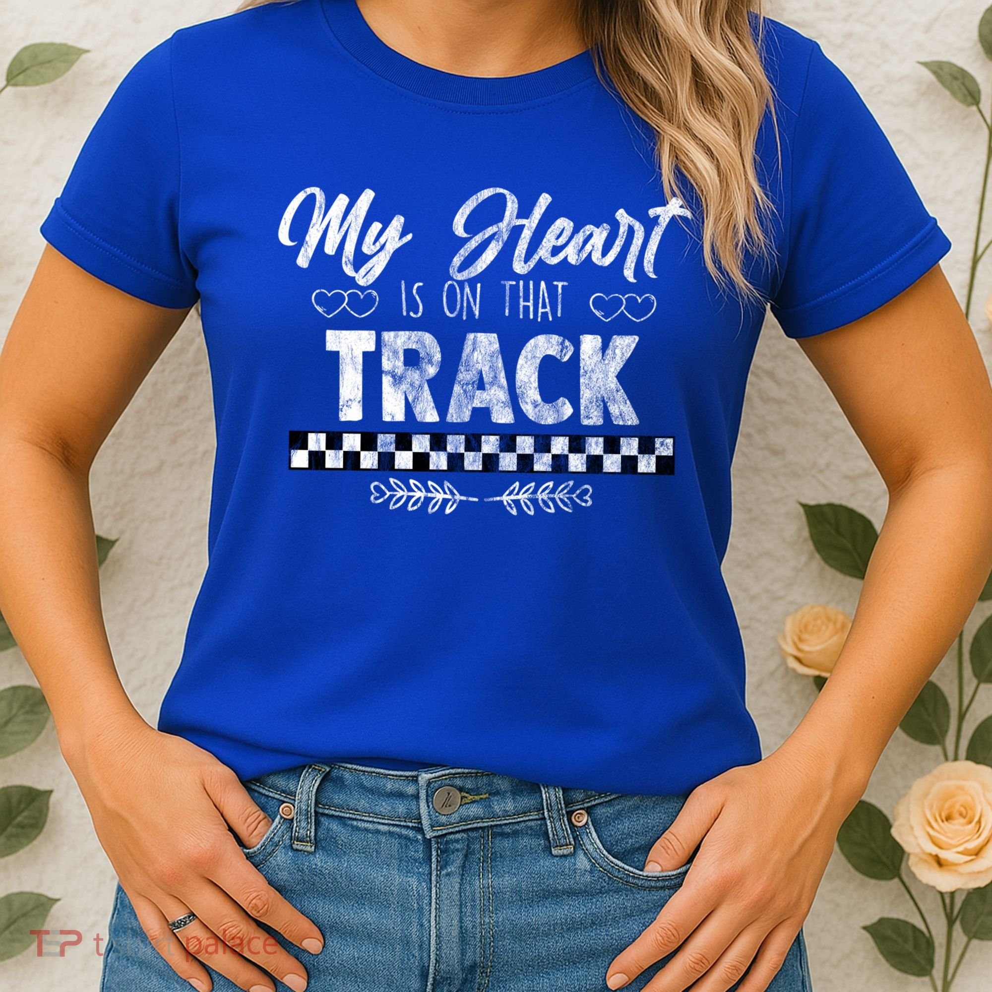 My Heart Is On That Track Drag Racing Race Car Driver Gift Cool Gift Women's T-Shirt