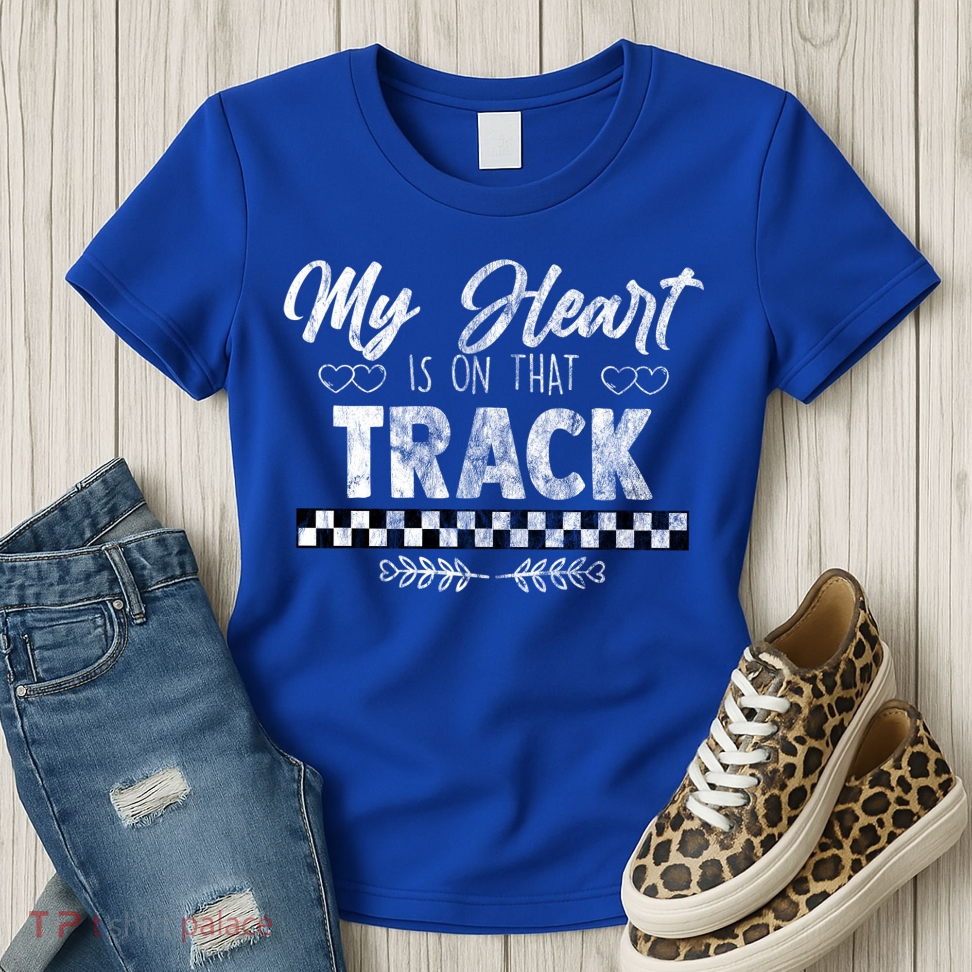 My Heart Is On That Track Drag Racing Race Car Driver Gift Cool Gift Women's T-Shirt