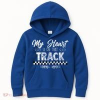 My Heart Is On That Track Drag Racing Race Car Driver Gift Cool Gift Kids Hoodie thumb 0