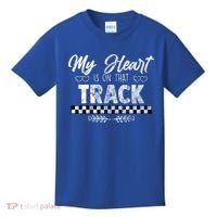 My Heart Is On That Track Drag Racing Race Car Driver Gift Cool Gift Kids T-Shirt thumb 0