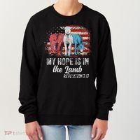 My Hope Is In The Lamb Funny Scripture Elephant Donkey Us Women's Sweatshirt thumb 0