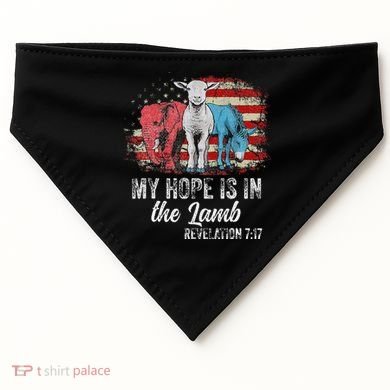 My Hope Is In The Lamb Funny Scripture Elephant Donkey Us USA-Made Doggie Bandana