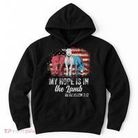 My Hope Is In The Lamb Funny Scripture Elephant Donkey Us Hoodie thumb 0