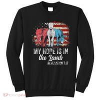 My Hope Is In The Lamb Funny Scripture Elephant Donkey Us Sweatshirt thumb 0
