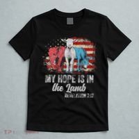 My Hope Is In The Lamb Funny Scripture Elephant Donkey Us T-Shirt thumb 5