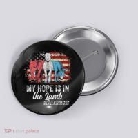 My Hope Is In The Lamb Funny Scripture Elephant Donkey Us Button thumb 0