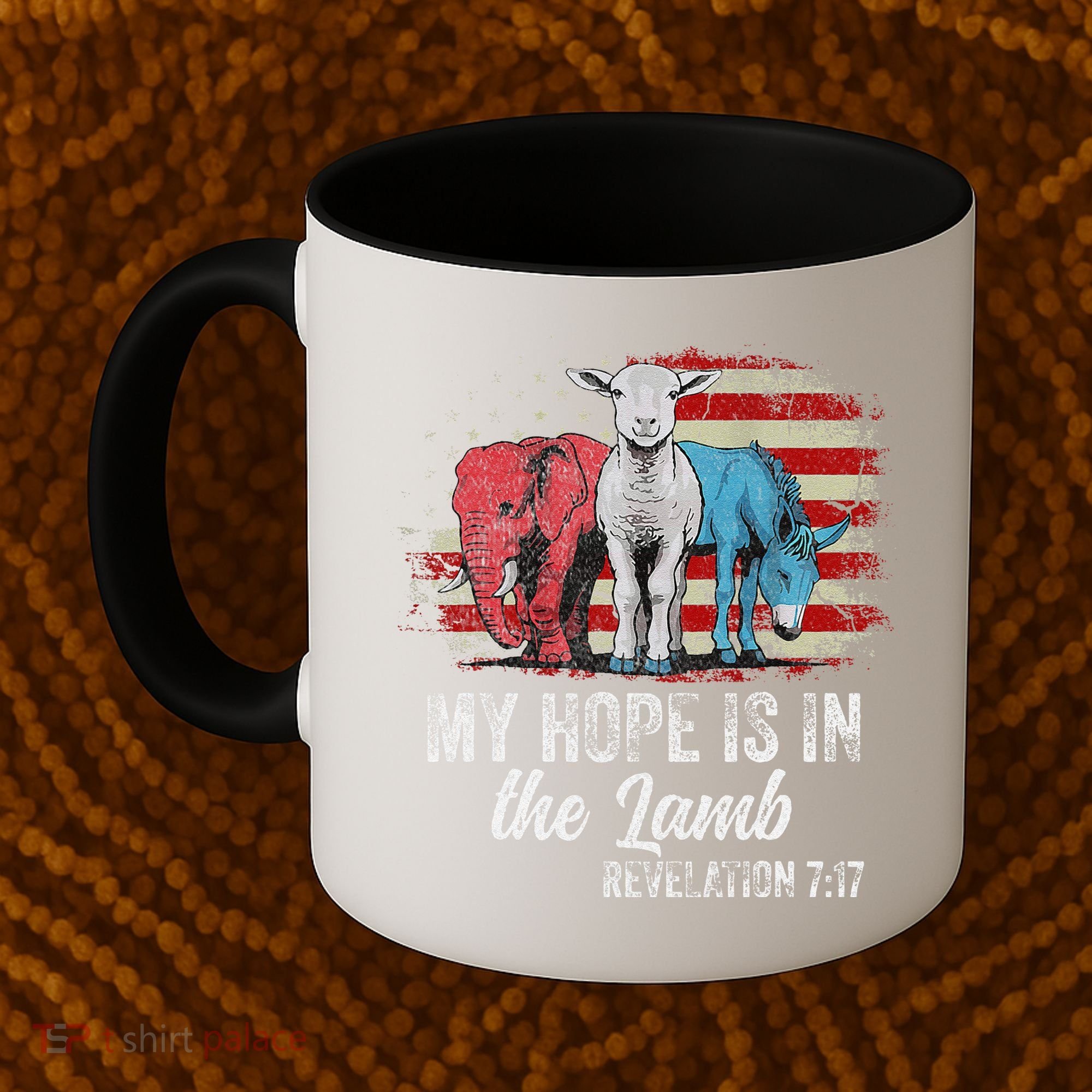 My Hope Is In The Lamb Funny Scripture Elephant Donkey Us Coffee Mug