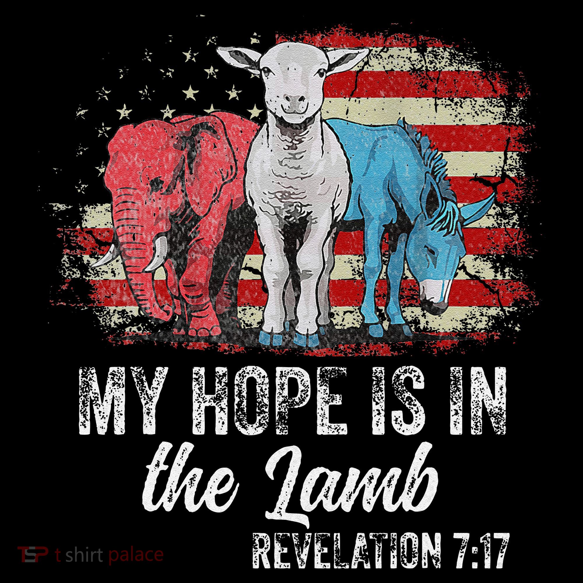 My Hope Is In The Lamb Funny Scripture Elephant Donkey Us Women's Hoodie