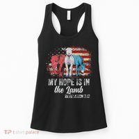 My Hope Is In The Lamb Funny Scripture Elephant Donkey Us Women's Tank Top thumb 0