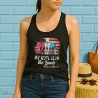My Hope Is In The Lamb Funny Scripture Elephant Donkey Us Women's Tank Top thumb 2