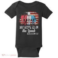 My Hope Is In The Lamb Funny Scripture Elephant Donkey Us Baby Bodysuit thumb 0