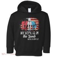 My Hope Is In The Lamb Funny Scripture Elephant Donkey Us Toddler Hoodie thumb 0