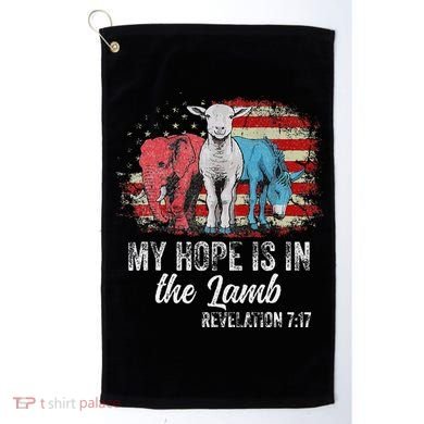My Hope Is In The Lamb Funny Scripture Elephant Donkey Us Golf Towel