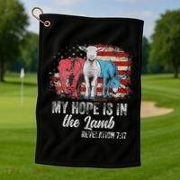 My Hope Is In The Lamb Funny Scripture Elephant Donkey Us Golf Towel thumb 1