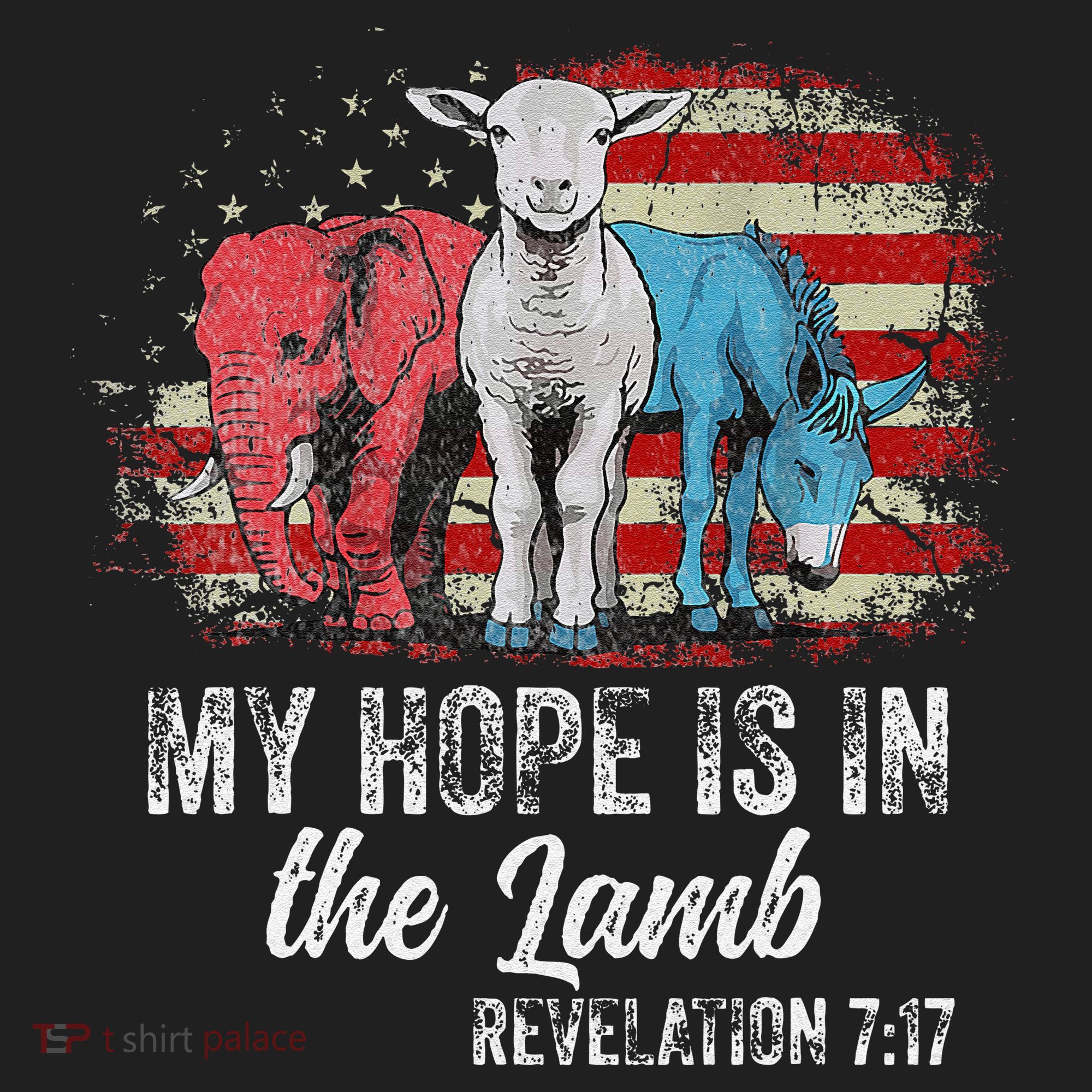 My Hope Is In The Lamb Funny Scripture Elephant Donkey Us Golf Towel