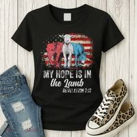 My Hope Is In The Lamb Funny Scripture Elephant Donkey Us Women's T-Shirt thumb 3