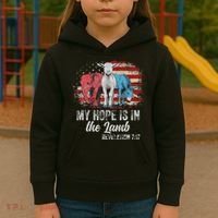 My Hope Is In The Lamb Funny Scripture Elephant Donkey Us Kids Hoodie thumb 3