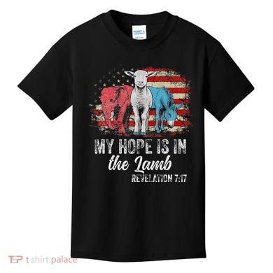 My Hope Is In The Lamb Funny Scripture Elephant Donkey Us Kids T-Shirt